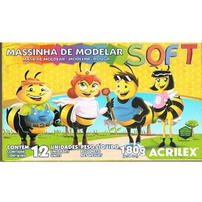 MASSA DE MODELAR SOFT C/ 12 ACRILEX