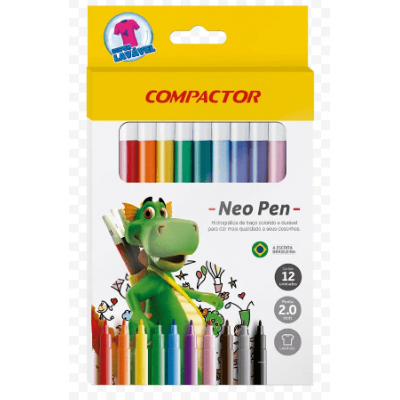 Caneta hidrográfica Neo Pen - com 12 cores - Compactor
